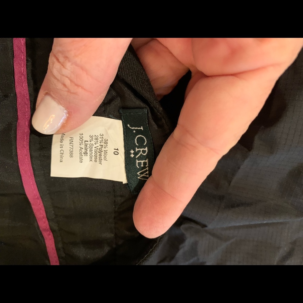J crew gathered black wool skirt size 10